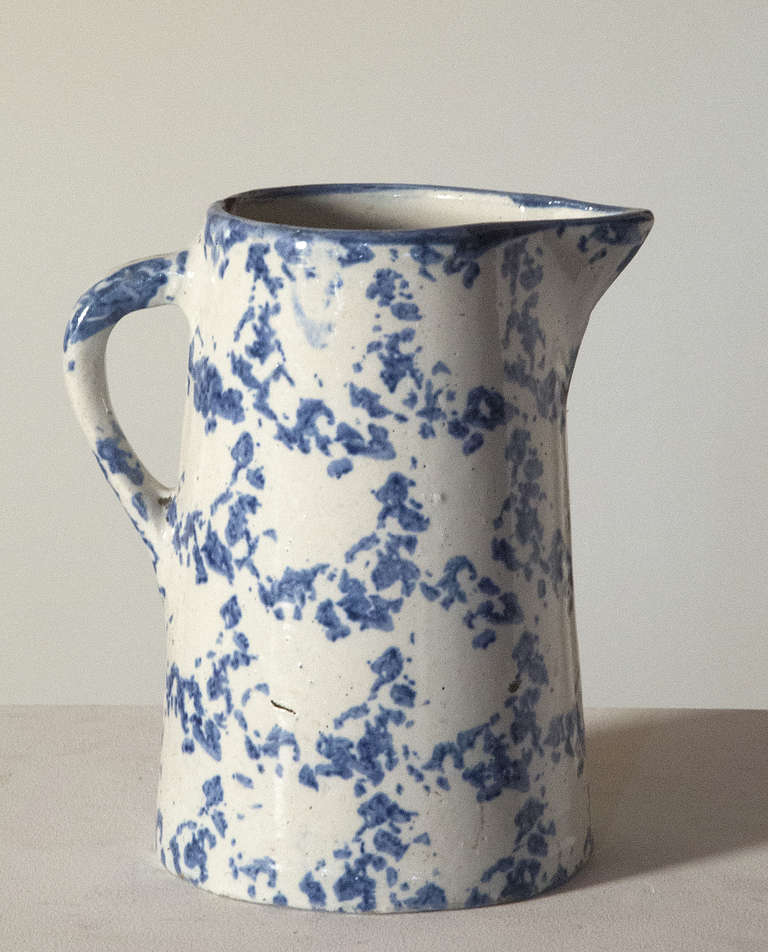 American Late 19th to Early 20th Century Spongeware Pitcher