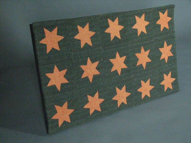 Orange Felt Stars Mounted Mat In Excellent Condition For Sale In Summerland, CA