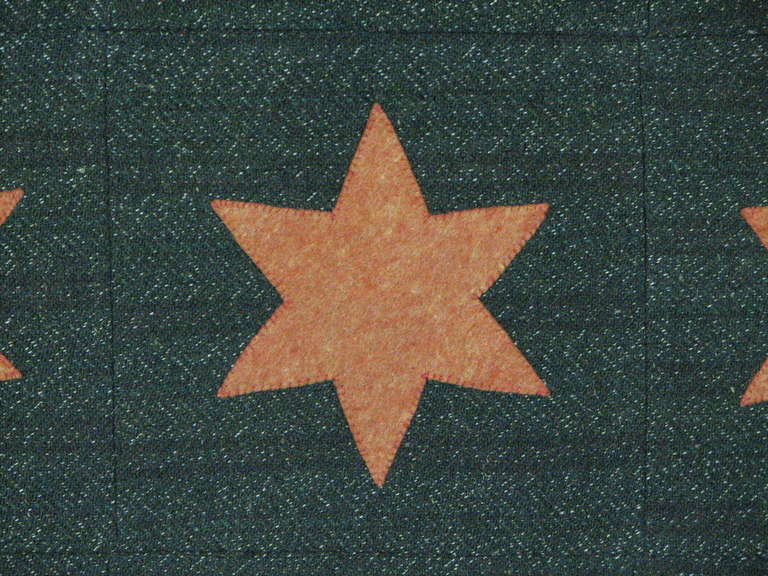 American Orange Felt Stars Mounted Mat For Sale