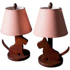 Vintage 20th Century Pair of Scotty Dog Lamps