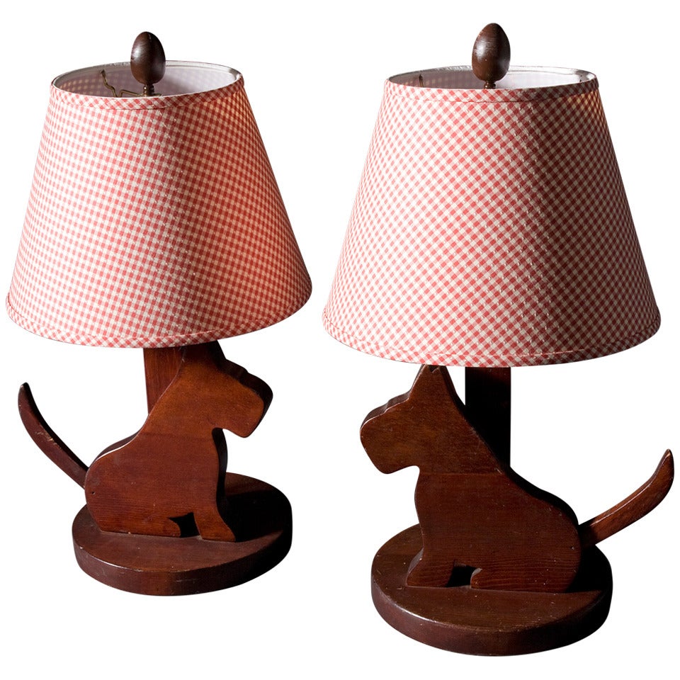 20th Century Pair of Scotty Dog Lamps