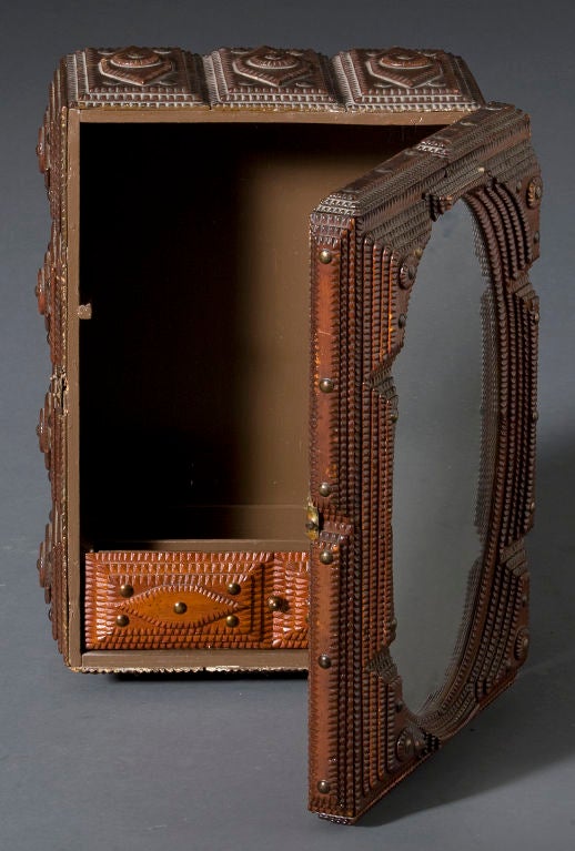 Hanging Tramp Art Medicine Chest