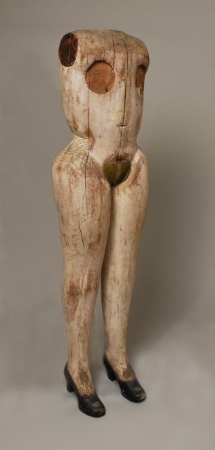 Early 1900's
Anonymous
Found in Midwest
Wood and polychrome.  Life-sized.
Ex Collection Gael and Michael Mendelsohn.
See; American Primitive, pg. 23. 
See also; Intuitive Eye, pg. 78
51
