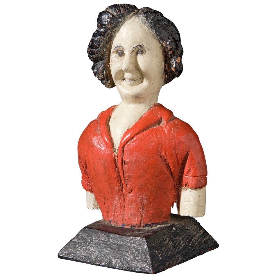 Bust of Woman in Red Dress