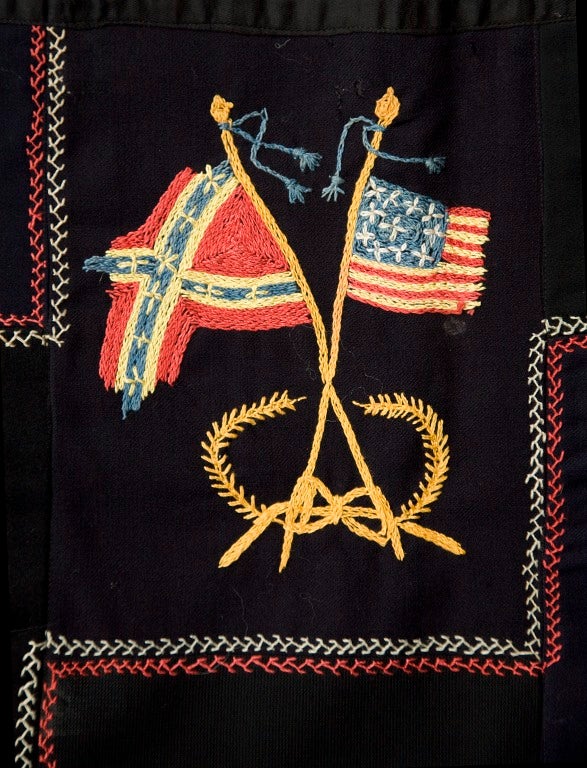 American Embroidered Coverlet For Sale