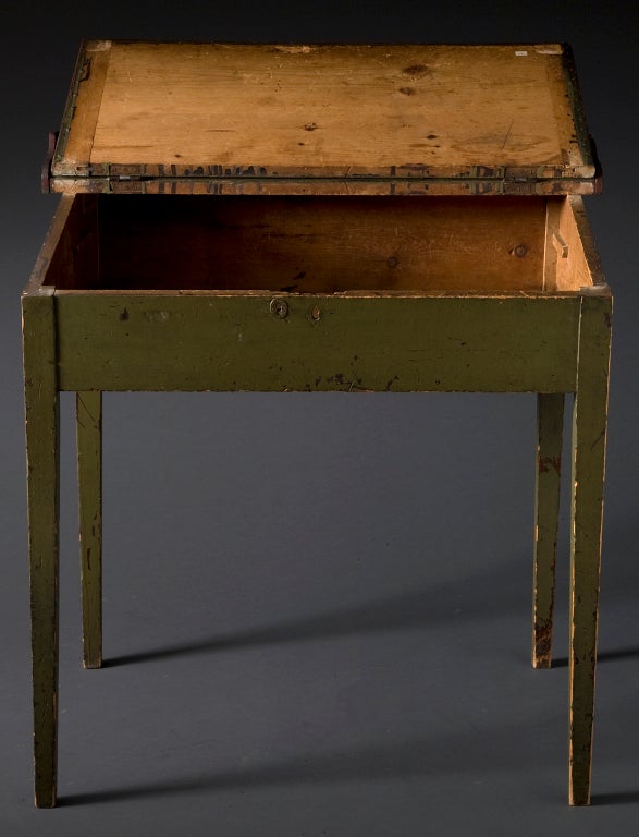 Circa 1810
White Pine. Green paint over black.