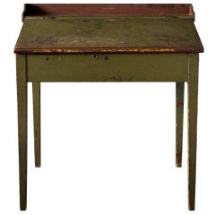 Antique Green Painted School Masters Desk