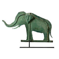 Antique Rare Green Elephant Weathervane