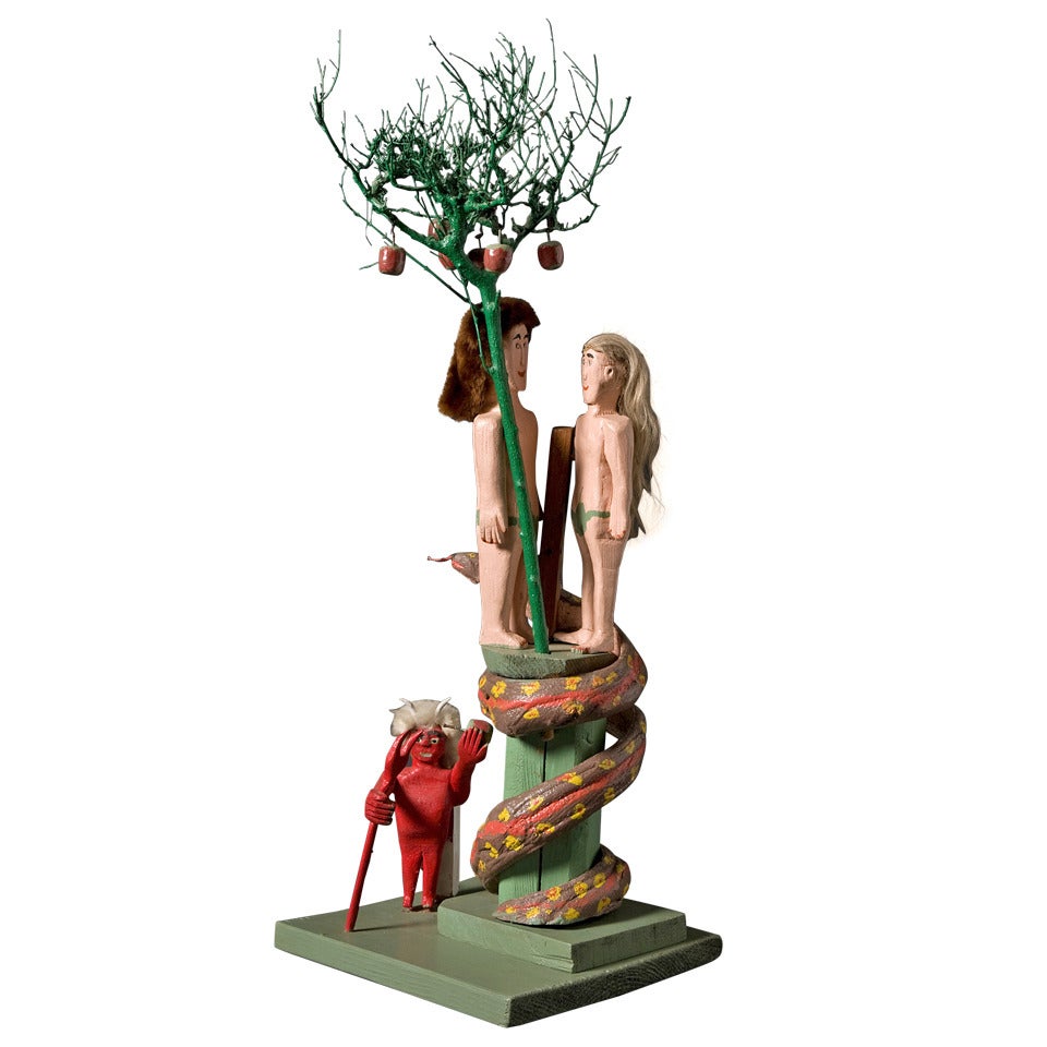 Miles Carpenter, Adam and Eve with Satan For Sale