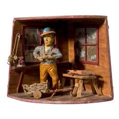 Vintage Mountain Woodworker Corner Diorama