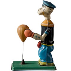 Vintage Popeye Punching Tin Toy