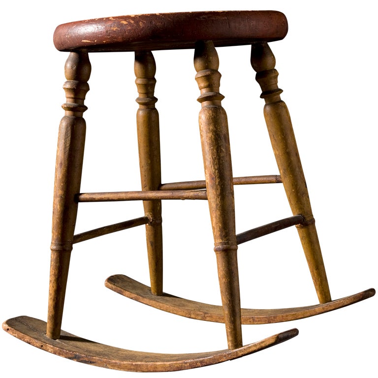 Unusual Windsor Rocking Stool For Sale