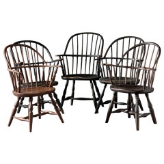 Antique Set of Five Windsor Chairs