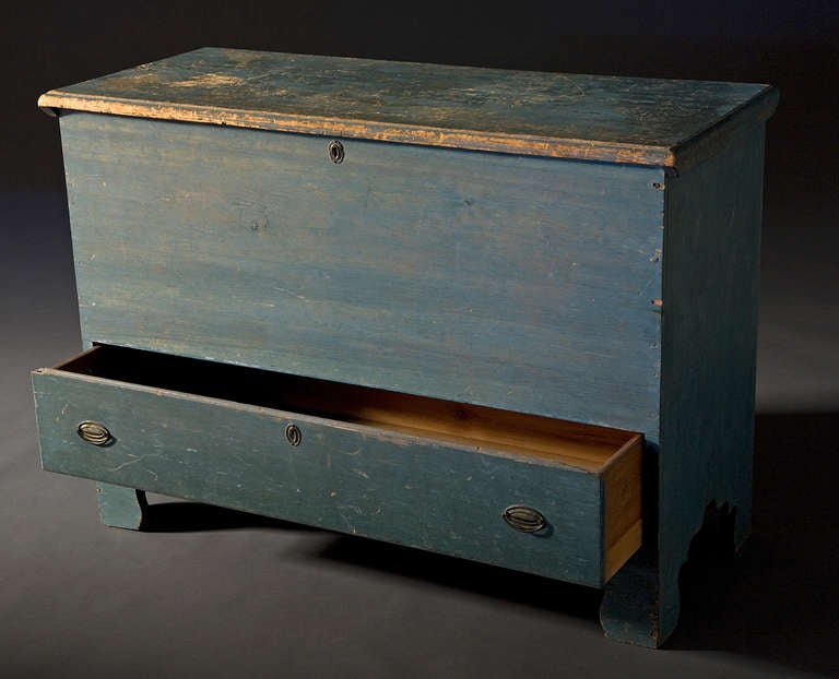 American Blue Blanket Chest For Sale