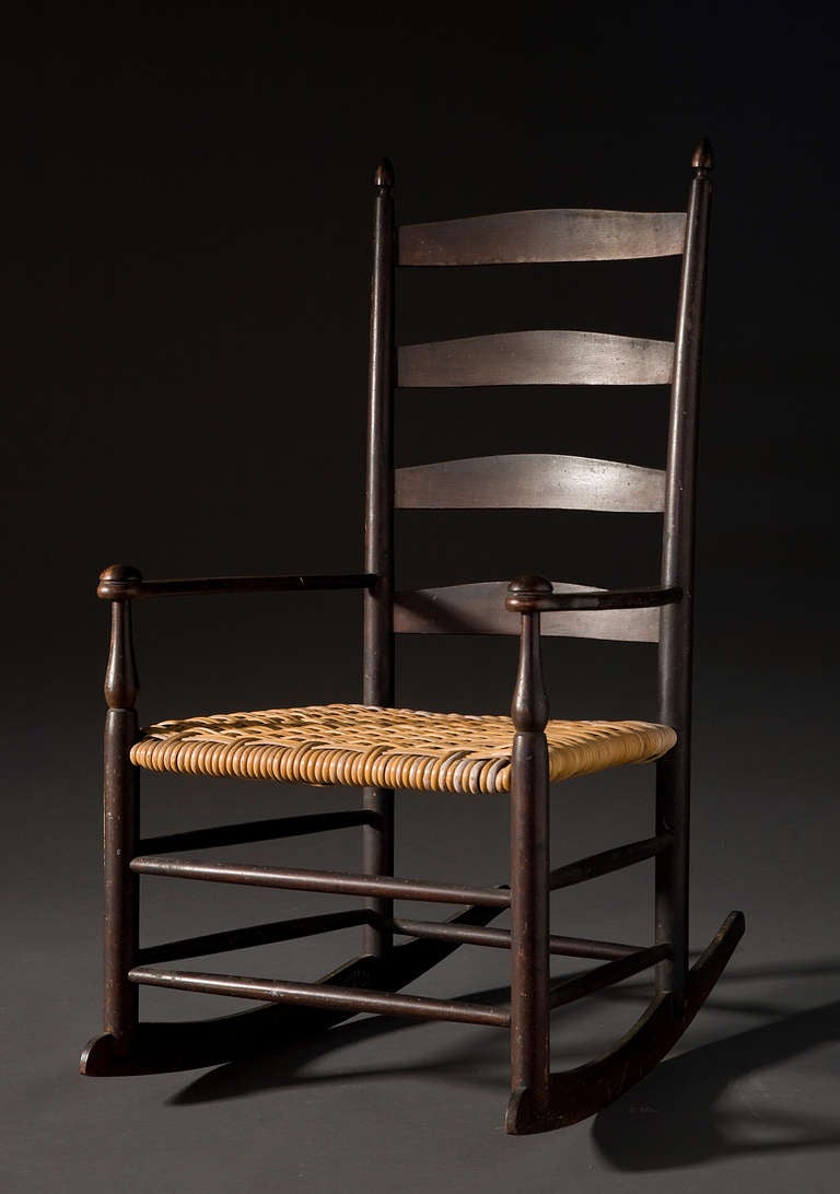Ladder Back Shaker Rocking Chair at 1stDibs