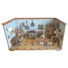 Painted and Lithographed Mini-Kitchen Diorama
