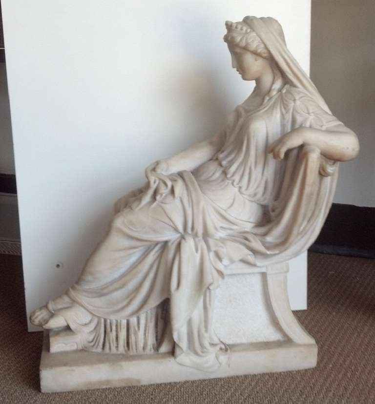 19th Century Marble Statue of greek Goddess
