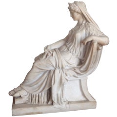 19th Century Marble Statue of greek Goddess