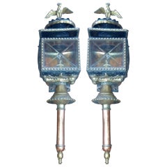 19th c English Coach/ Carriage Lamps