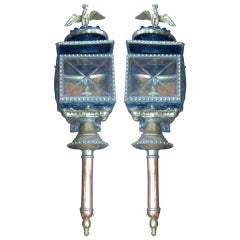 19th c English Coach/ Carriage Lamps