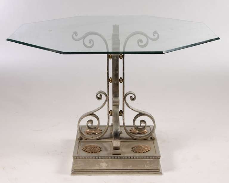 Polished Cast And Wrought Iron Table