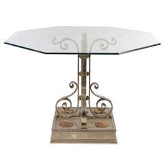 Polished Cast And Wrought Iron Table