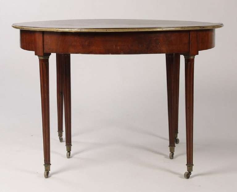 Small Brass Trimmed Dining Table