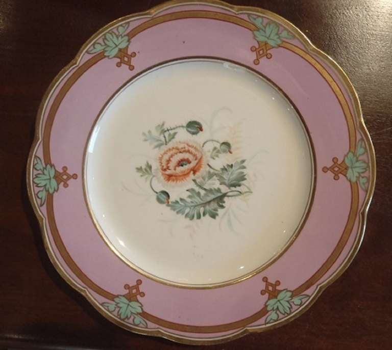 Set Of 18 Davenport Floral Dessert Plates In Excellent Condition For Sale In Baltimore, MD