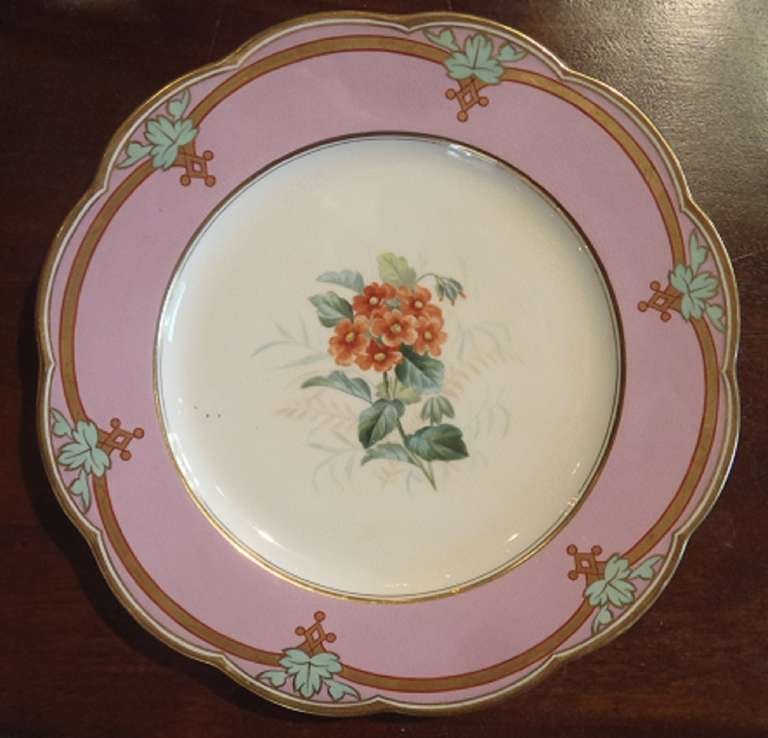 19th Century Set Of 18 Davenport Floral Dessert Plates For Sale