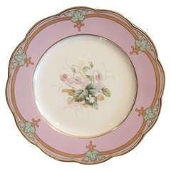 Antique Set Of 18 Davenport Floral Dessert Plates