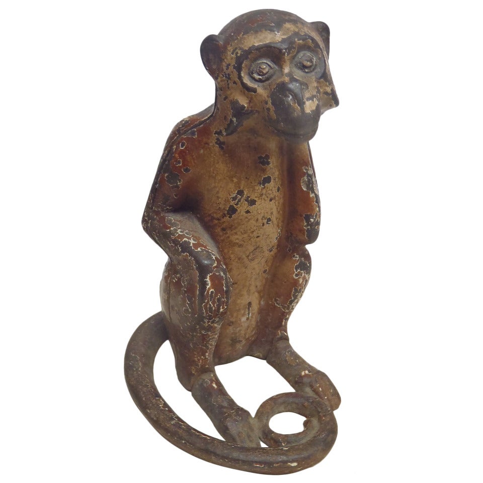 Cast Iron Monkey Doorstop For Sale