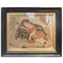 Framed Victorian Needlepoint Work