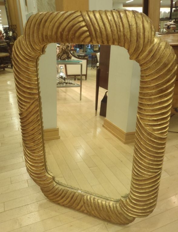 Italian Art-Deco Gilt Wood Mirror