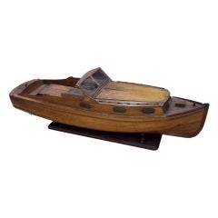 Vintage Wooden Boat Model