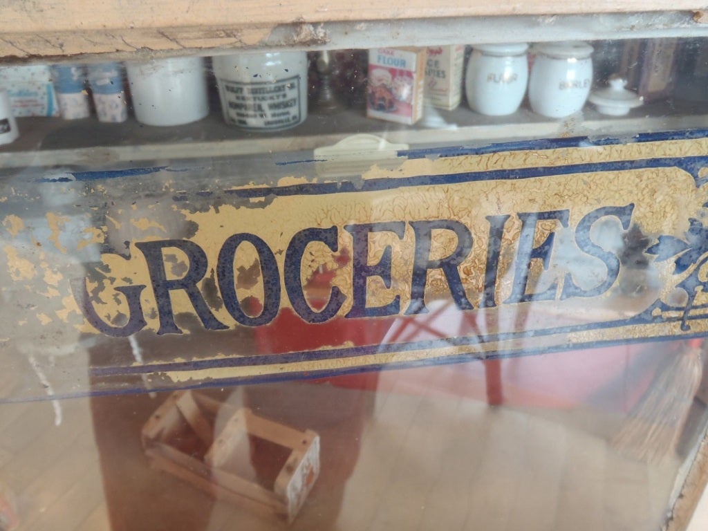 19th Century A 19thC  American Wooden Toy Grocery Store For Sale
