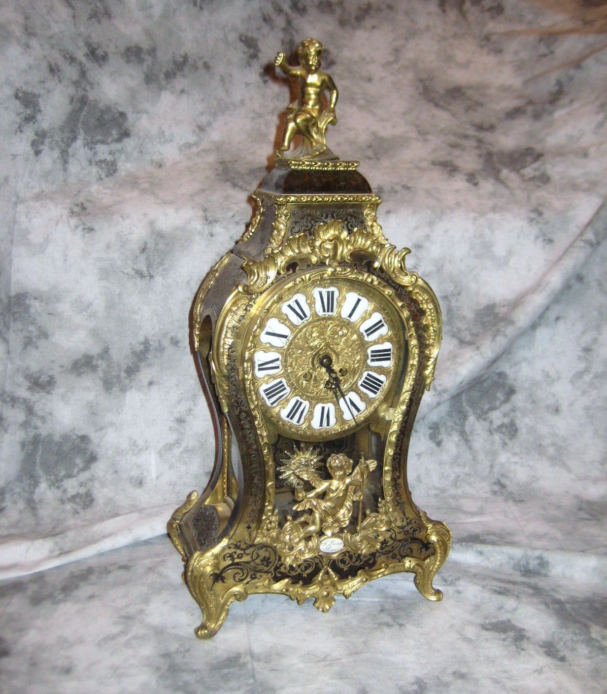 19th c. Louis XV style mantle clock by Francois Lesage, Paris 1850-1870