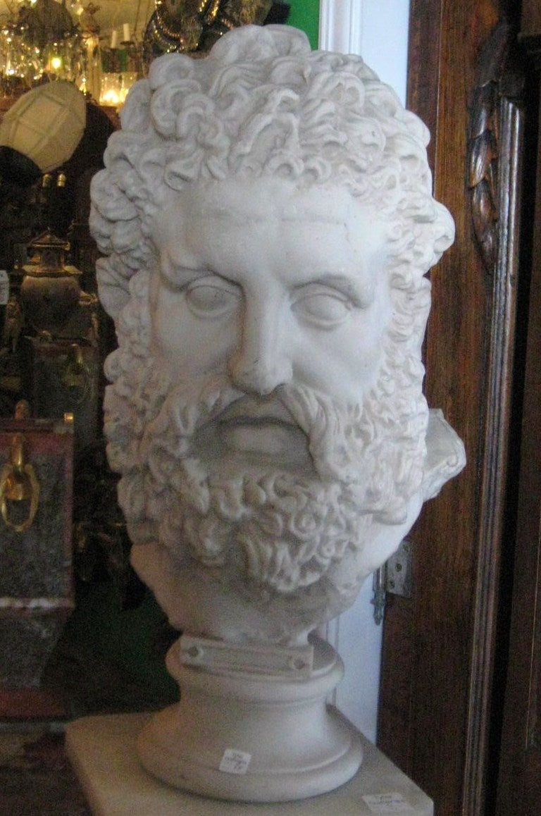 Large Bust of Zeus on a circular base.