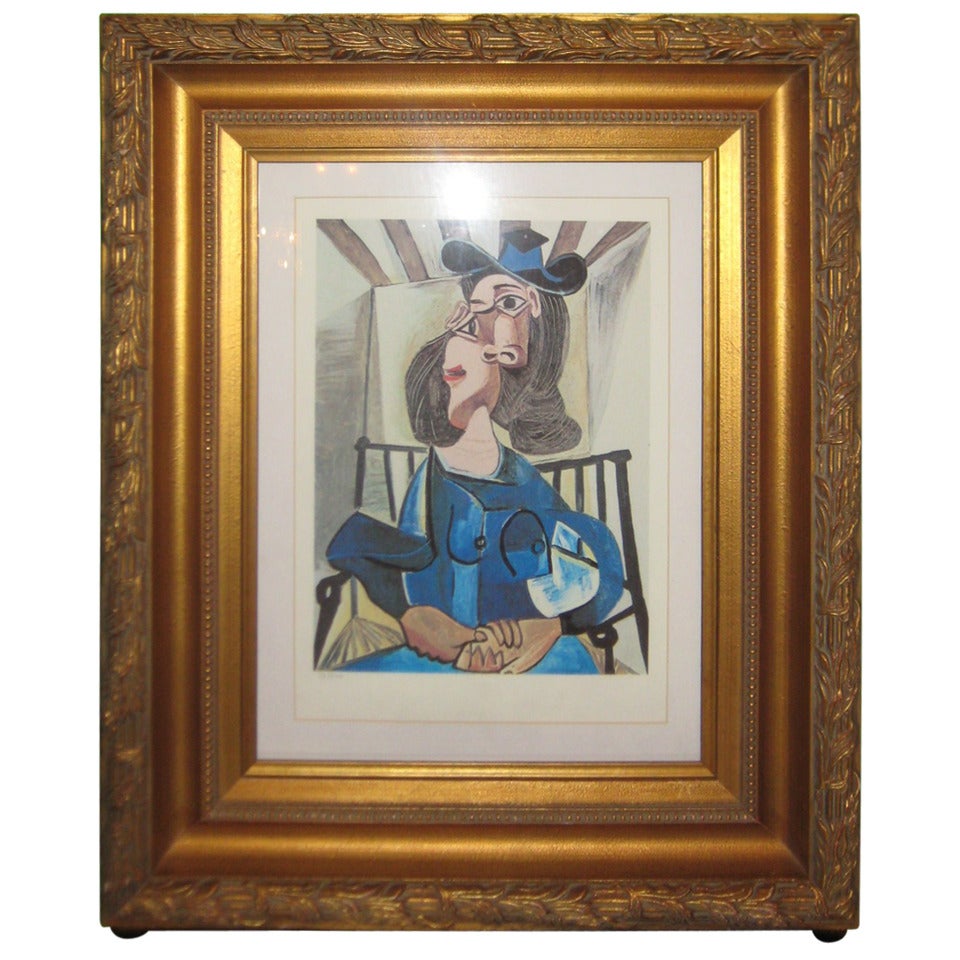 Pablo Picasso Limited Edition 33/500 - Woman with Hat Seated in Arm Chair