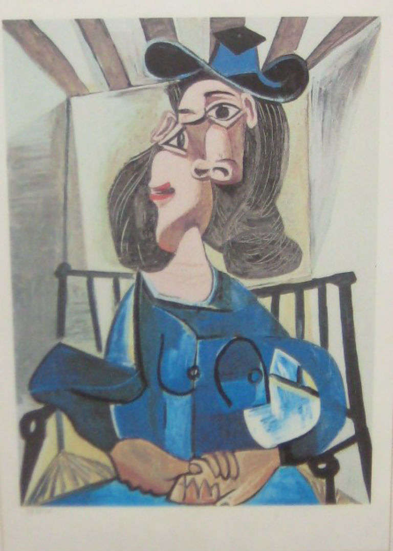 Other Pablo Picasso Limited Edition 33/500 - Woman with Hat Seated in Arm Chair