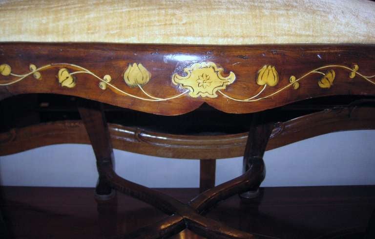 Pair of 19th c. Dutch Marquetry Inlaid Side Chairs 3