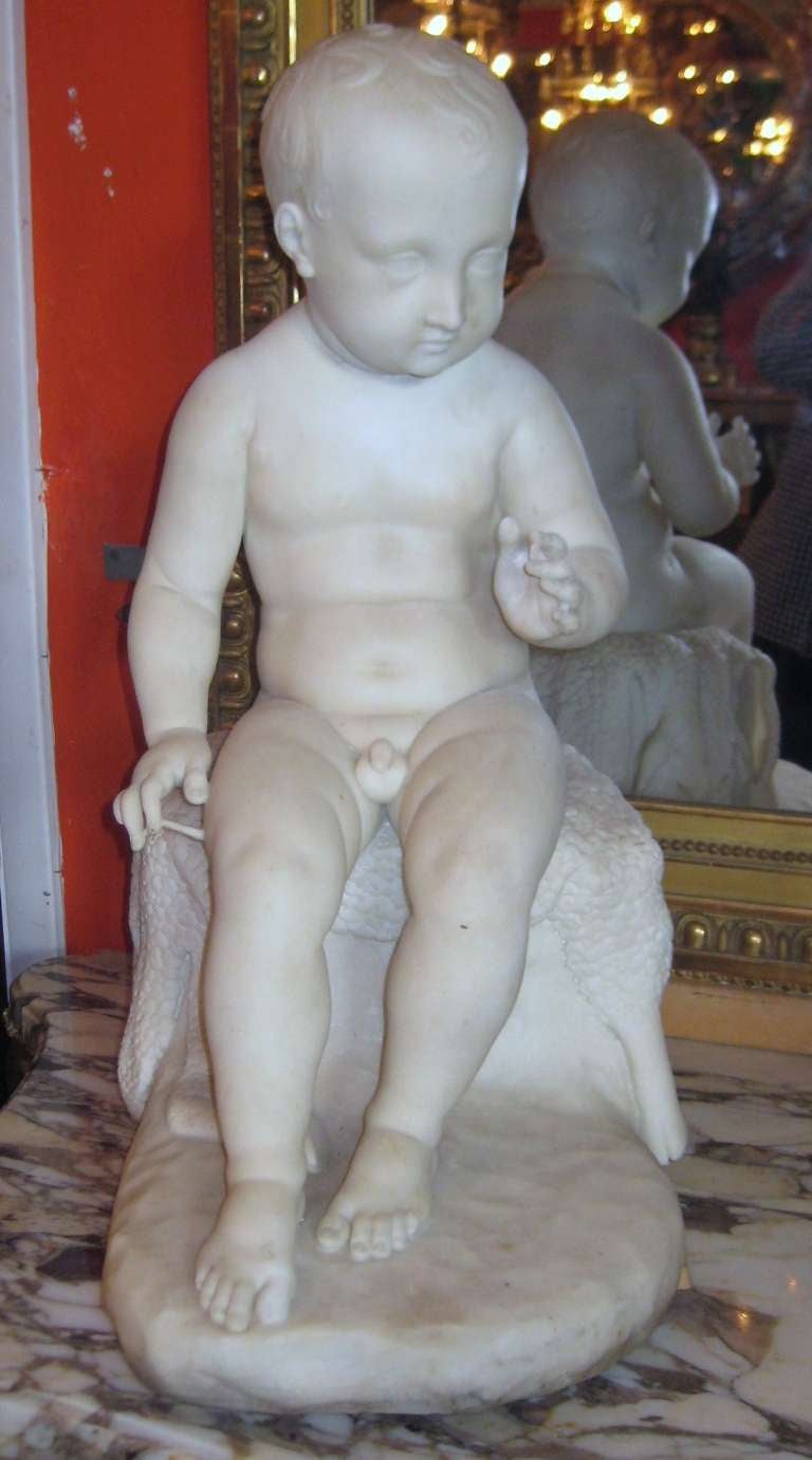 19th Century Italian Marble Sculpture of a Child