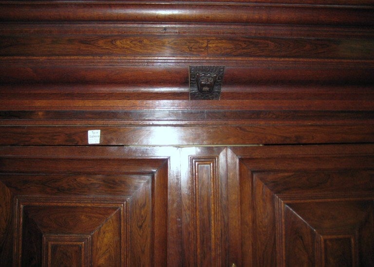 Dutch Carved Oak and Parcel-Eboninzed Cushion Cabinet (N43) In Good Condition In Miami, FL