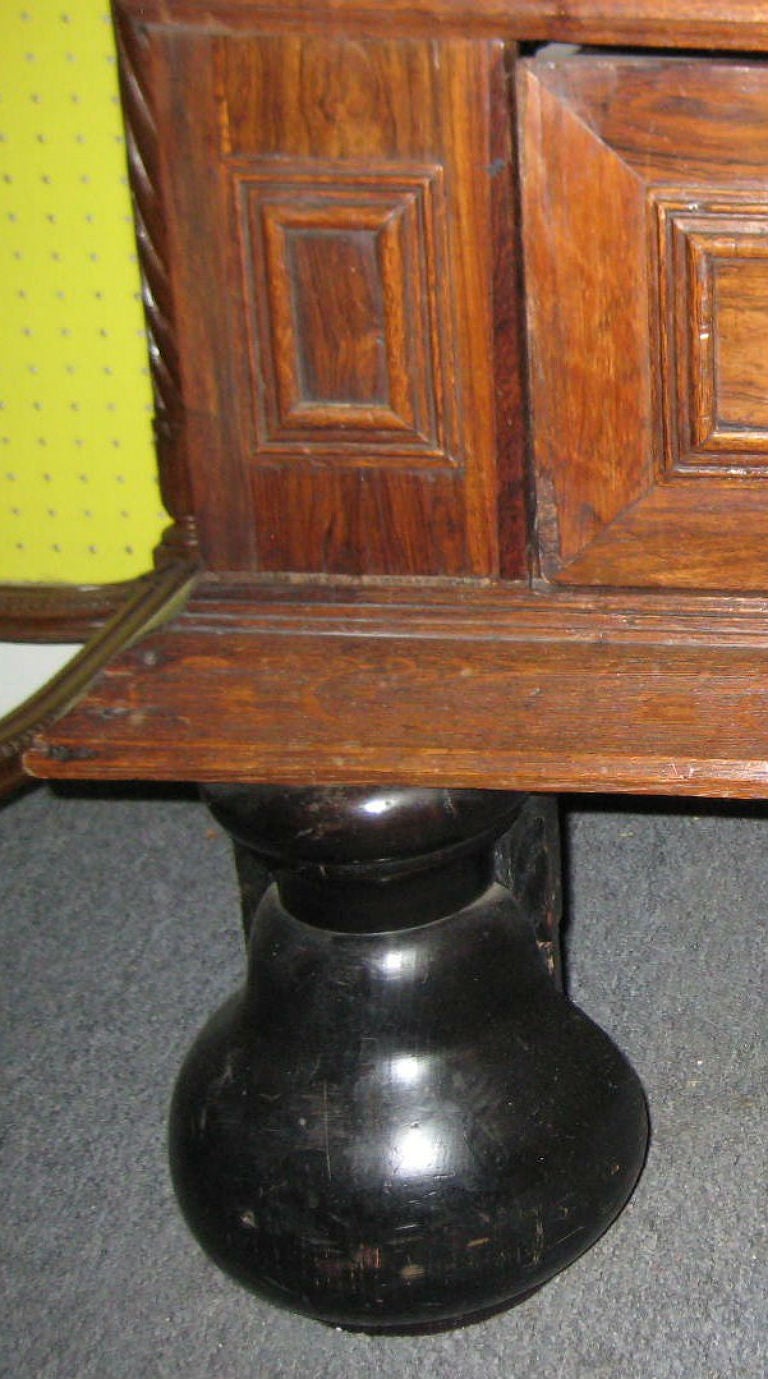 Dutch Carved Oak and Parcel-Eboninzed Cushion Cabinet (N43) 4