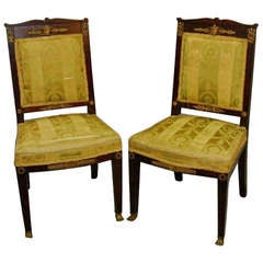 Pair of 19th c. Maison Kreiger Empire Mahogany Chairs