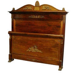 19th c. Maison Kreiger Empire Mahogany Bed Antique 19th c. Maison Kreiger Empire Mahogany Bed