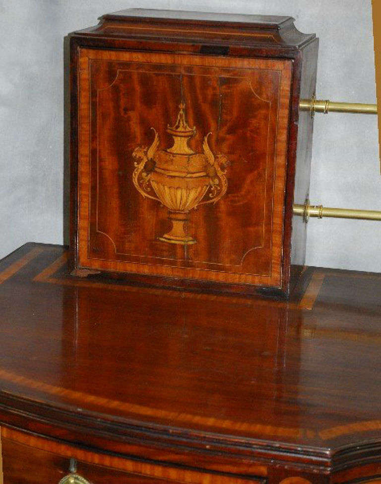 19th Century Rare Georgian Mahogany and Satinwood Inlaid Sideboard with Knife Boxes