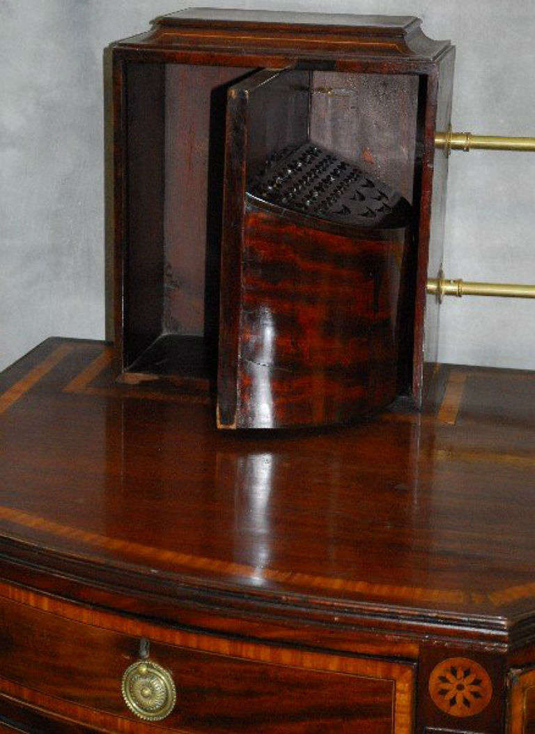 Rare Georgian Mahogany and Satinwood Inlaid Sideboard with Knife Boxes 1