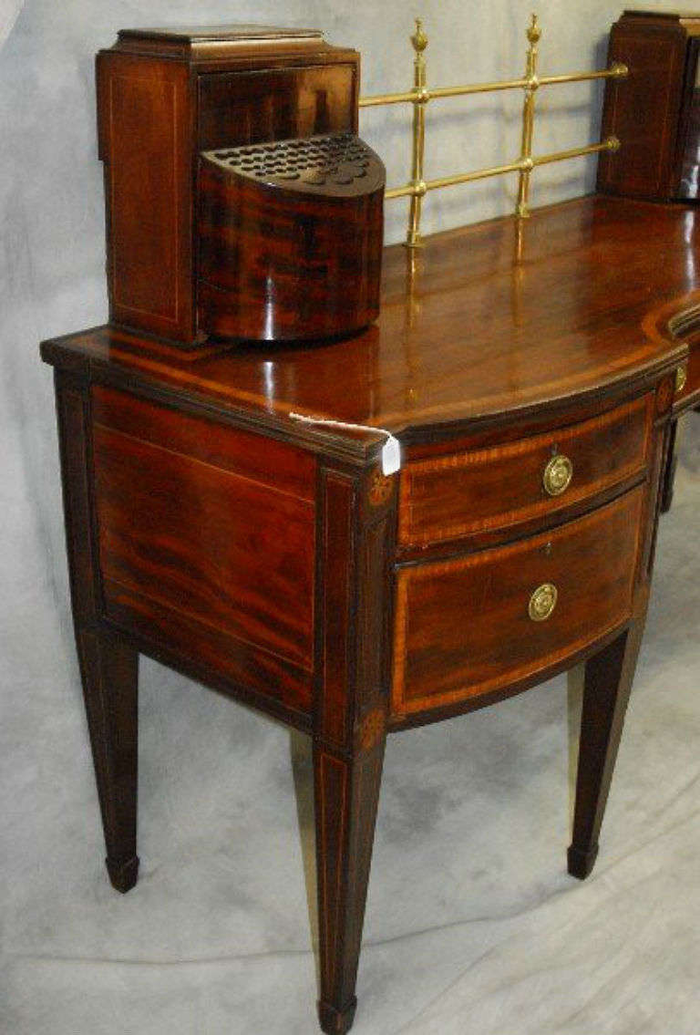 Rare Georgian Mahogany and Satinwood Inlaid Sideboard with Knife Boxes 2