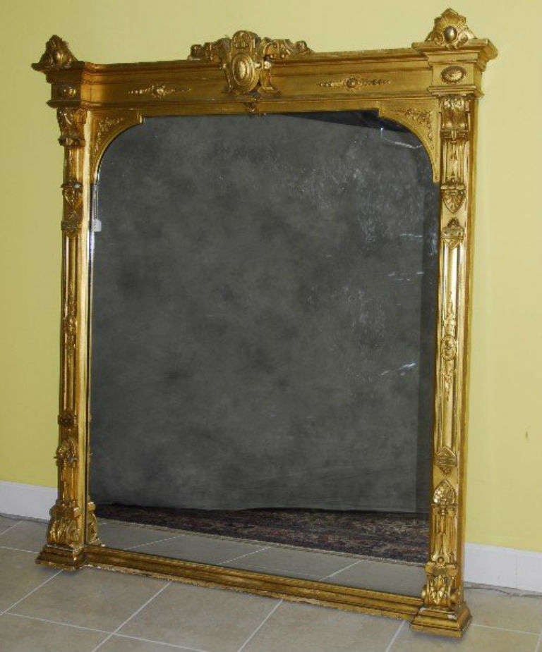 19th c. French Palace Size Carved Gilt-wood Mirror - REDUCED