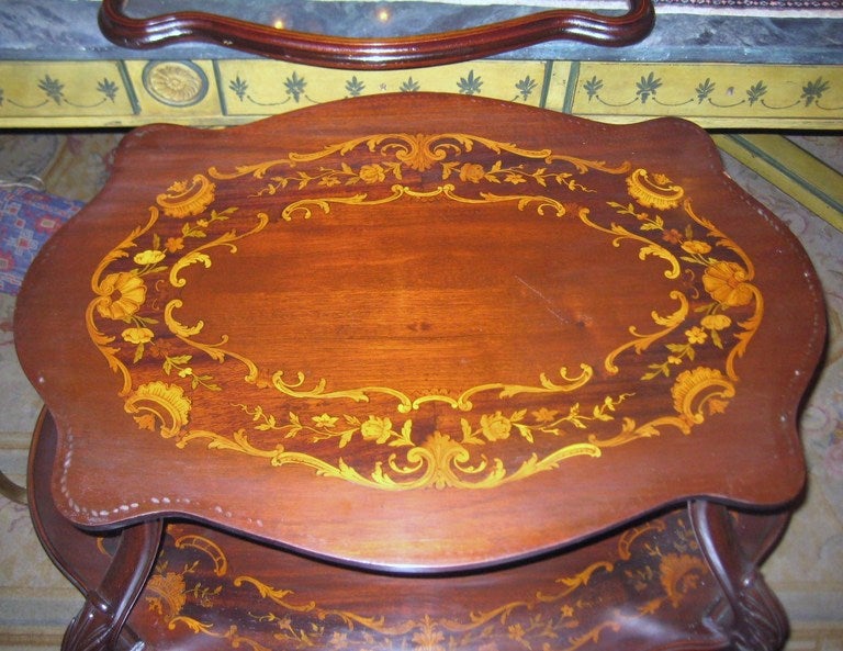 20th Century French Louis XV Carved Mahogany Two-Tier Serving Table For Sale